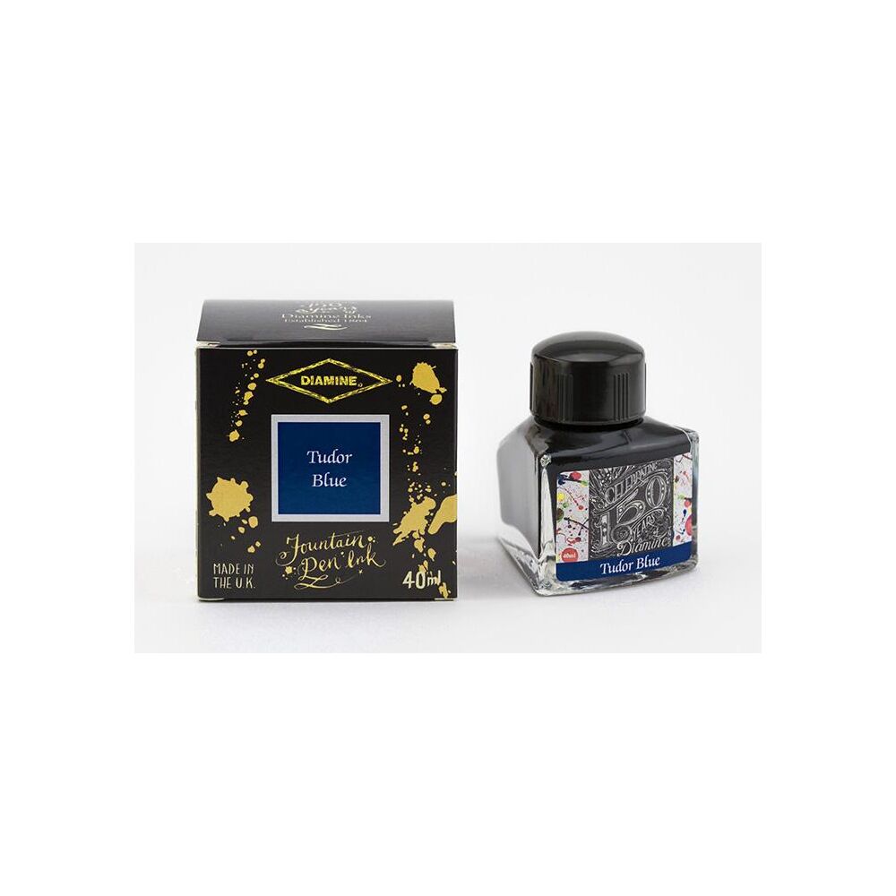 Diamine 150th Anniversary Tintengläser Tinte Glas 40ml DIA1113 Tudor Blue