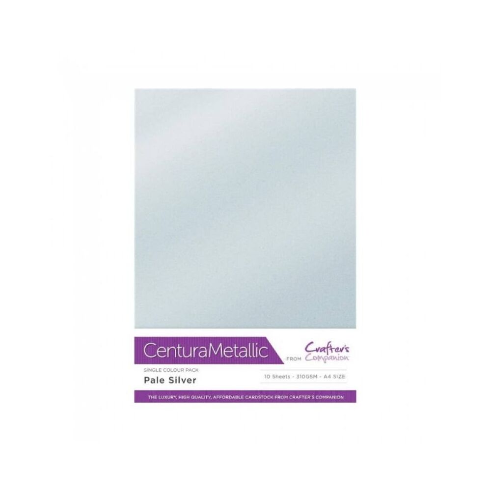 Crafter&acute;s Companion Centura Metallic, A4, 310g, 10 Blatt, Farbe: Pale Silver