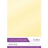 Crafter&acute;s Companion Centura Metallic, A4, 310g, 10 Blatt, Farbe: White Gold
