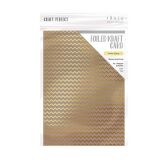 Tonic Studios Craft Perfect, Foiled Card, A4, 5x 280g, Golden Zigzag