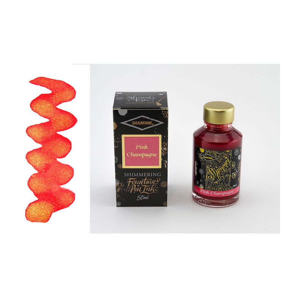 Diamine Tintenglas Shimmering Fountain Ink Füller 50ml DIA1535 Pink Champagne