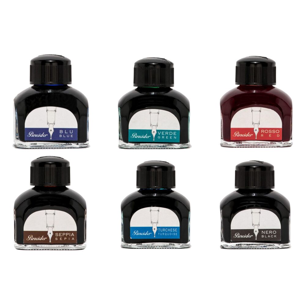 Tintenfass Pineider 6 Farben Ink Well 8460 75ml für Füllhalter und Kalligrafie