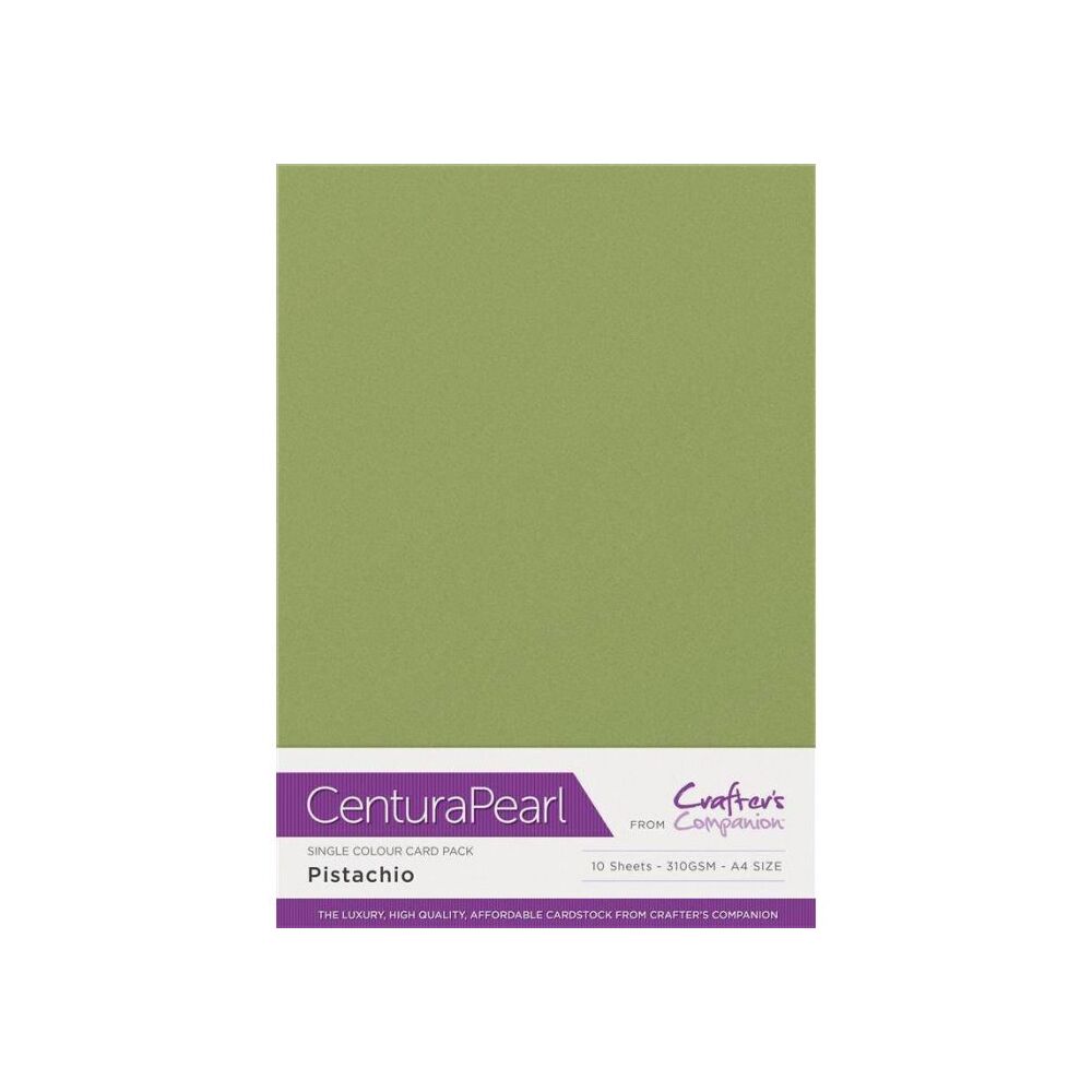 Crafter&acute;s Companion Centura Pearl, A4, 310g, 10 Blatt, Farbe: Pistachio