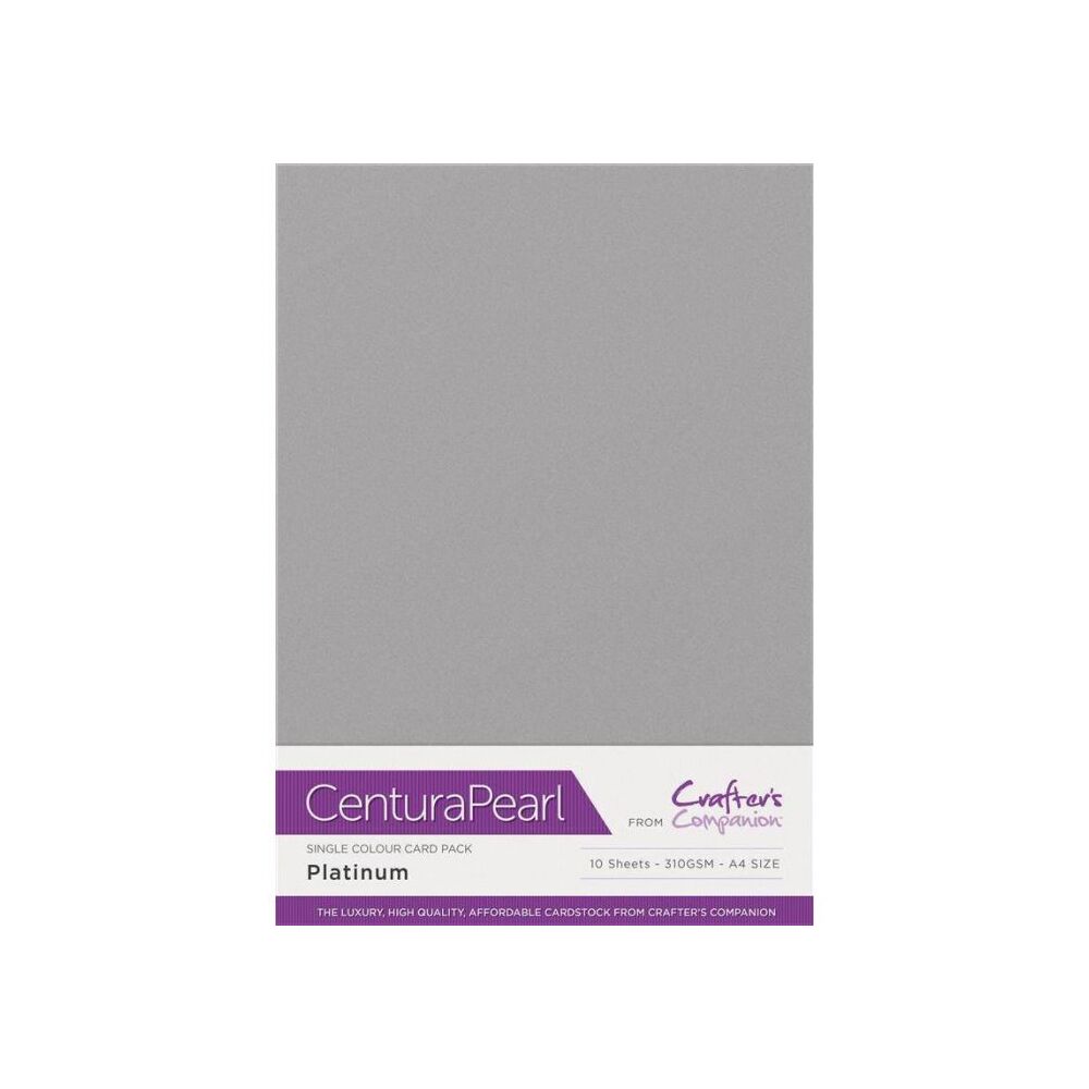 Crafter&acute;s Companion Centura Pearl, A4, 310g, 10 Blatt, Farbe: Platinum