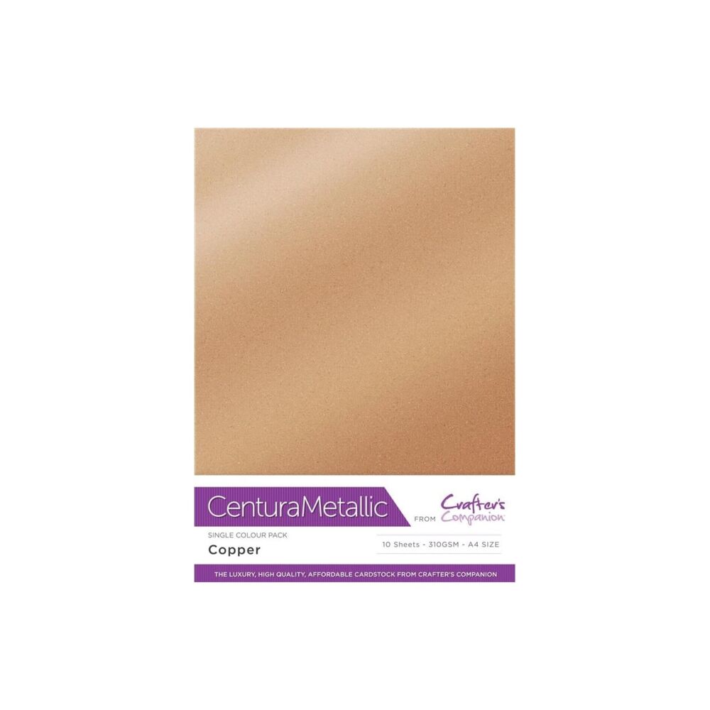 Crafter´s Companion Centura Metallic, A4, 310g, 10 Blatt, Farbe: Copper