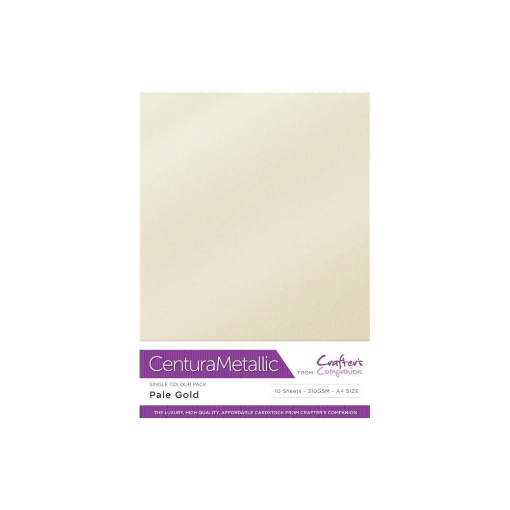 Crafter´s Companion Centura Metallic, A4, 310g, 10 Blatt, Farbe: Pale Gold