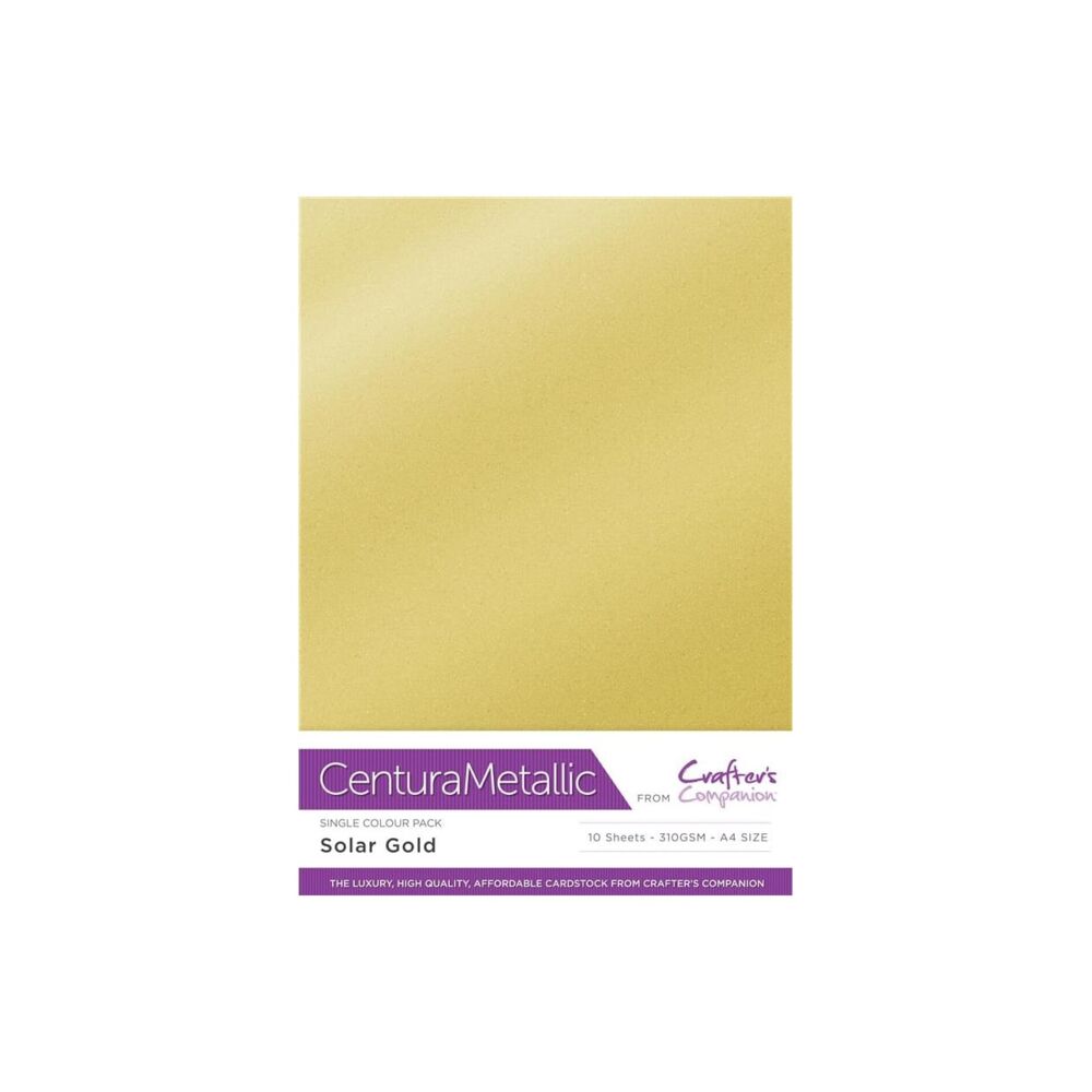 Crafter&acute;s Companion Centura Metallic, A4, 310g, 10 Blatt, Farbe: Solar Gold