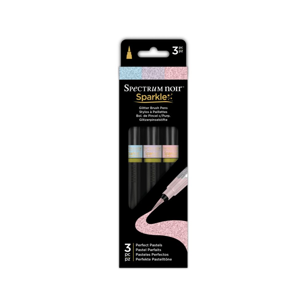 Spectrum Noir Sparkle 3er Pack, Brush Tip/Pinselspitze, Perfect Pastels