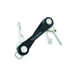 Keykeepa Schlüsselorganizer Classic Black Aluminium für 12 Schlüssel Schwarz