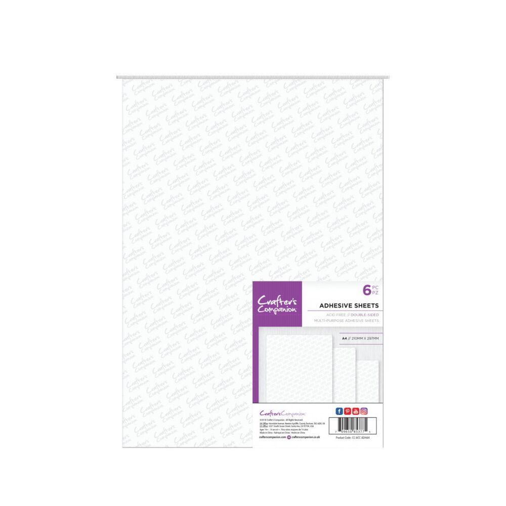 Crafter´s Companion Adhesive Sheets, doppelseitig klebend, A4, 6 Stk.