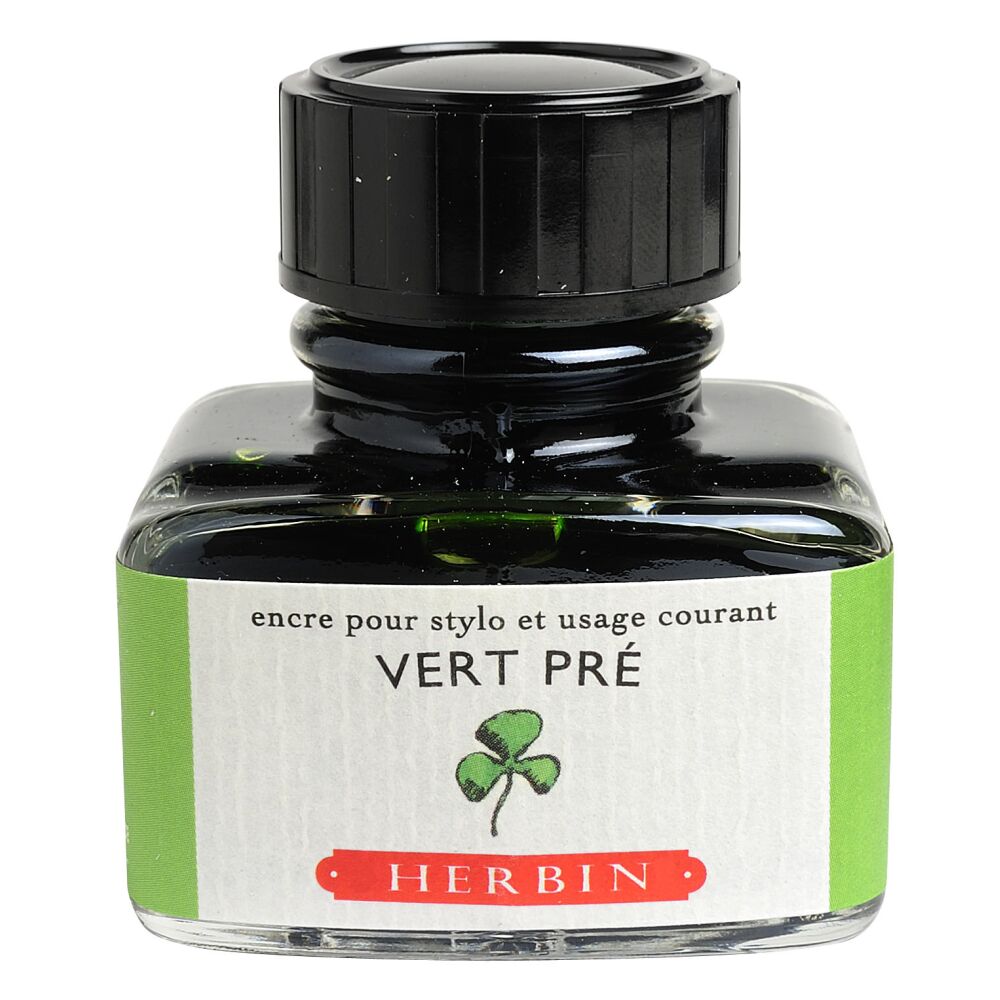 Füllhalter Tinte Herbin Fountain Pen Ink 30ml Vert Pré Kleegrün für Aquarelle