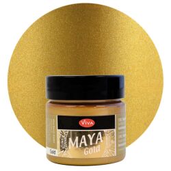 MAYA Gold von Viva Decor, glänzende Effektfarbe auf Wasserbasis, 45ml, Gold