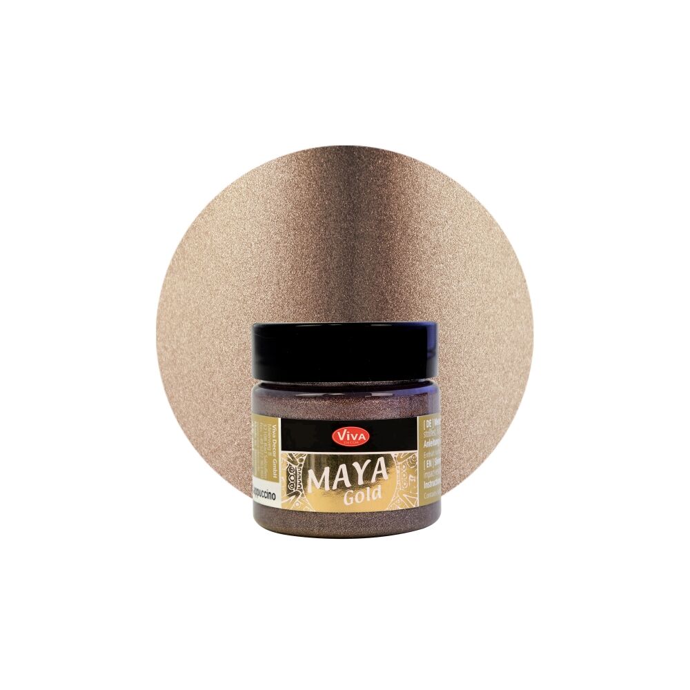 MAYA Gold von Viva Decor, glänzende Effektfarbe auf Wasserbasis, 45ml, Cappuccino