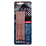 DERWENT Metallic Pencils, Metallic Farbstifte, 6er Set, Farbe Bright
