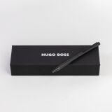 schlanker Hugo Boss Kugelschreiber Cloud Black Ballpoint Pen Schwarz Metall Kuli