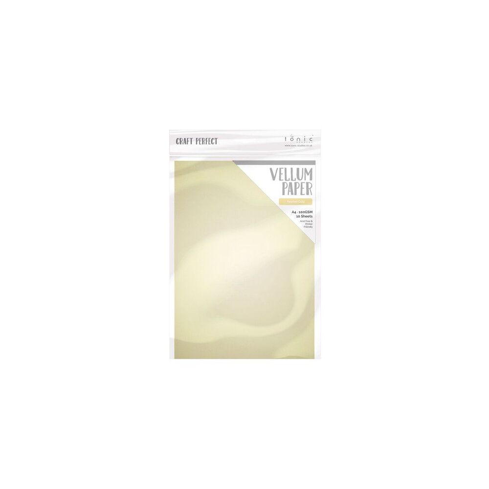 Tonic Studios Craft Perfect, Pearled Gold Vellum, A4 100g, 10 Blatt