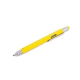 TROIKA Multitasking Kugelschreiber Gelb mit Lineal Wasserwage Schraubendreher