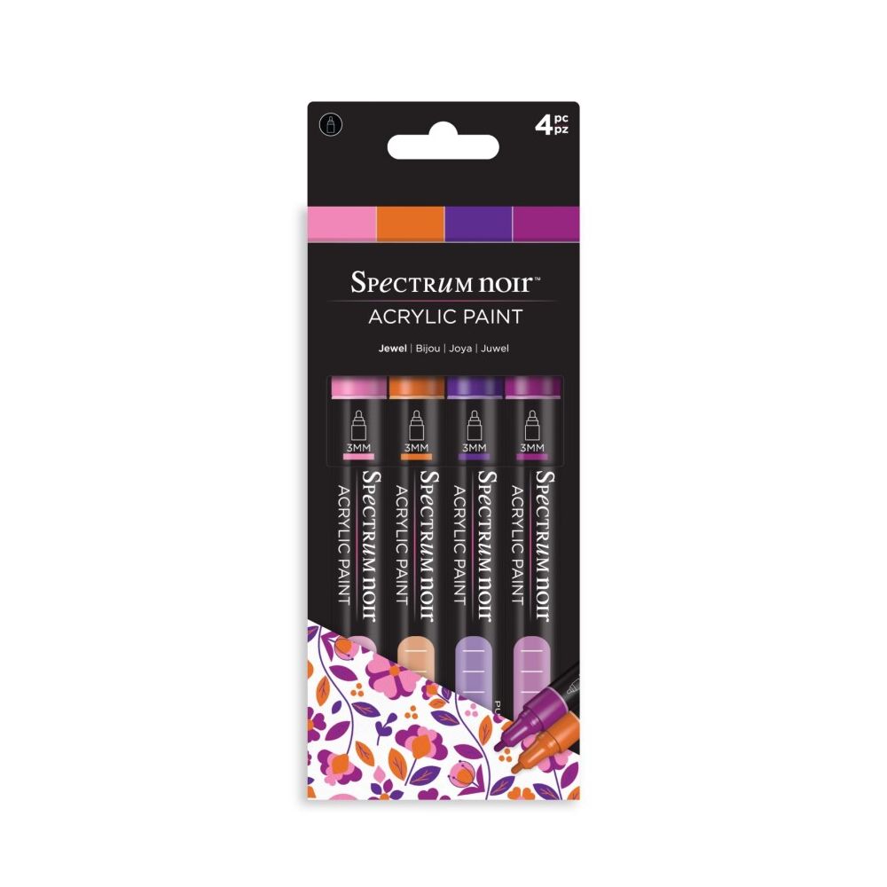 Spectrum Noir Acrylic Paint, Acrylmarker, 3er Pack, Farbe: Jewel