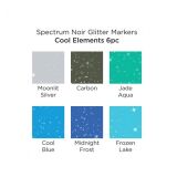 Spectrum Noir Glitter Marker, 6er Pack, Farbe: Cool Elements