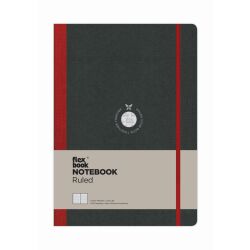 Flexbook Globel Notizbuch 192 Seiten Elastikband 17 * 24 cm / Liniert / Rot